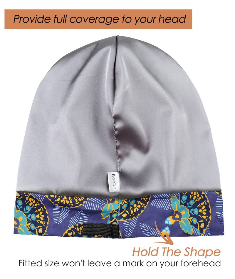 FocusCare Women's Slap Hat,Satin Lining Oversized Natural Hair Sleeping - Image 2